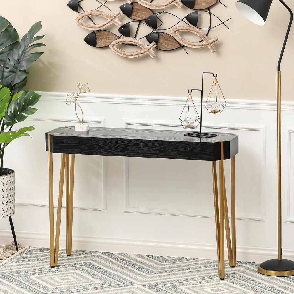 Wood and Metal Console Entryway Table. Picture 2