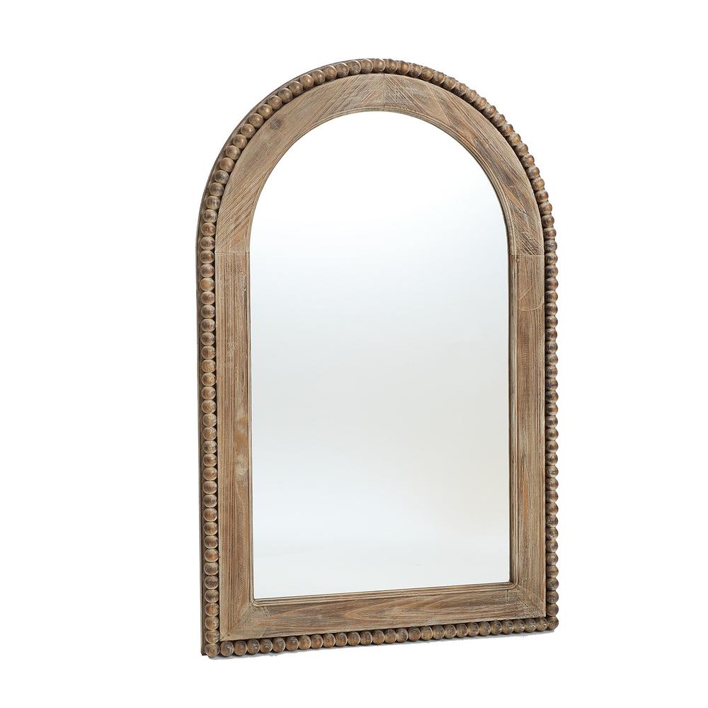 Wood Framed Arch Window Wall Mirror. Picture 6