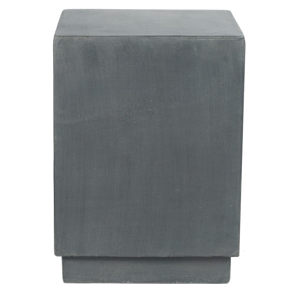 Gray Cement Square Indoor Outdoor Side and End Table. Picture 1
