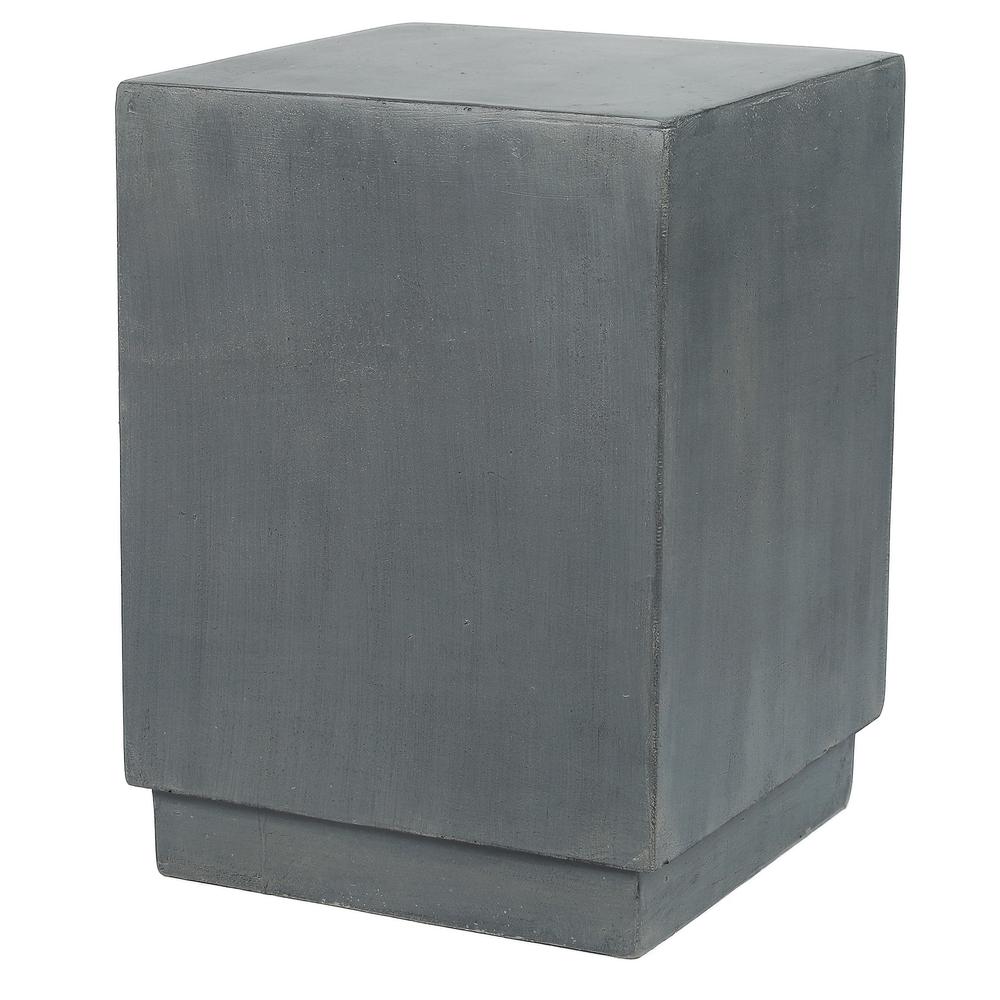 Gray Cement Square Indoor Outdoor Side and End Table. Picture 4