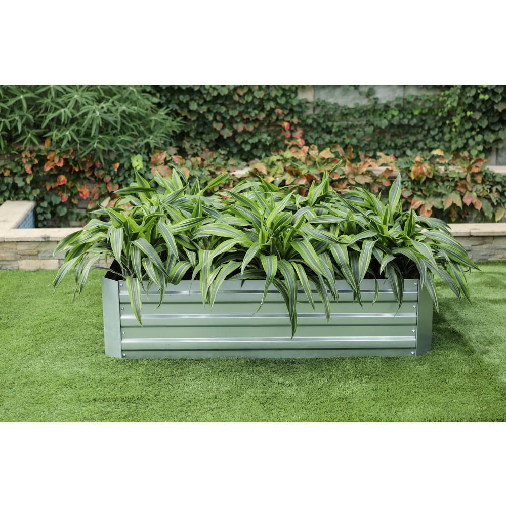 48in Galvanized Rectangular Raised Garden Bed. Picture 1