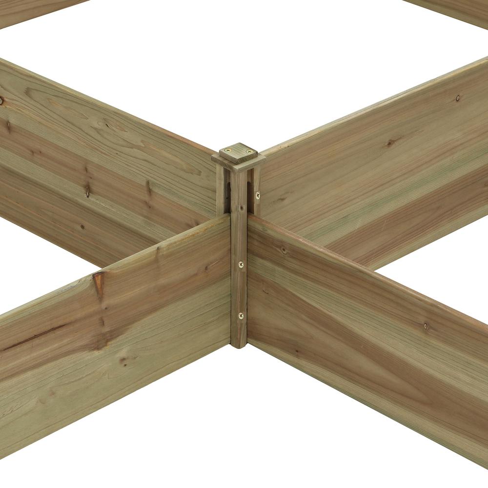 Wood Three Section L-Shaped Raised Garden Bed. Picture 4