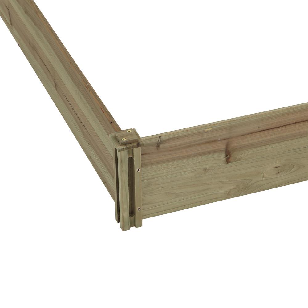 Wood Three Section L-Shaped Raised Garden Bed. Picture 5