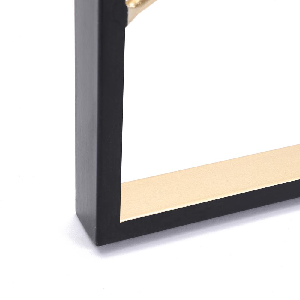 Gold and Black Abstract Metal Rectangular Metal Wall Decor. Picture 13
