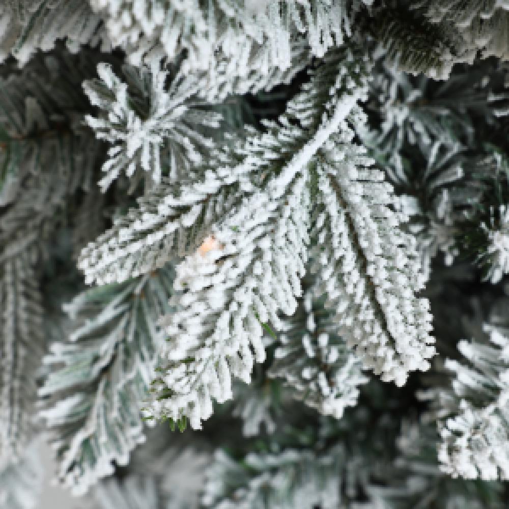 5Ft Pre-Lit Full Artificial Flocked Christmas Tree. Picture 9