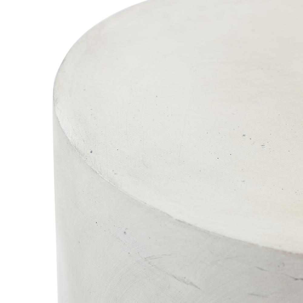 Gray and White Cement Round Outdoor Side Table. Picture 3