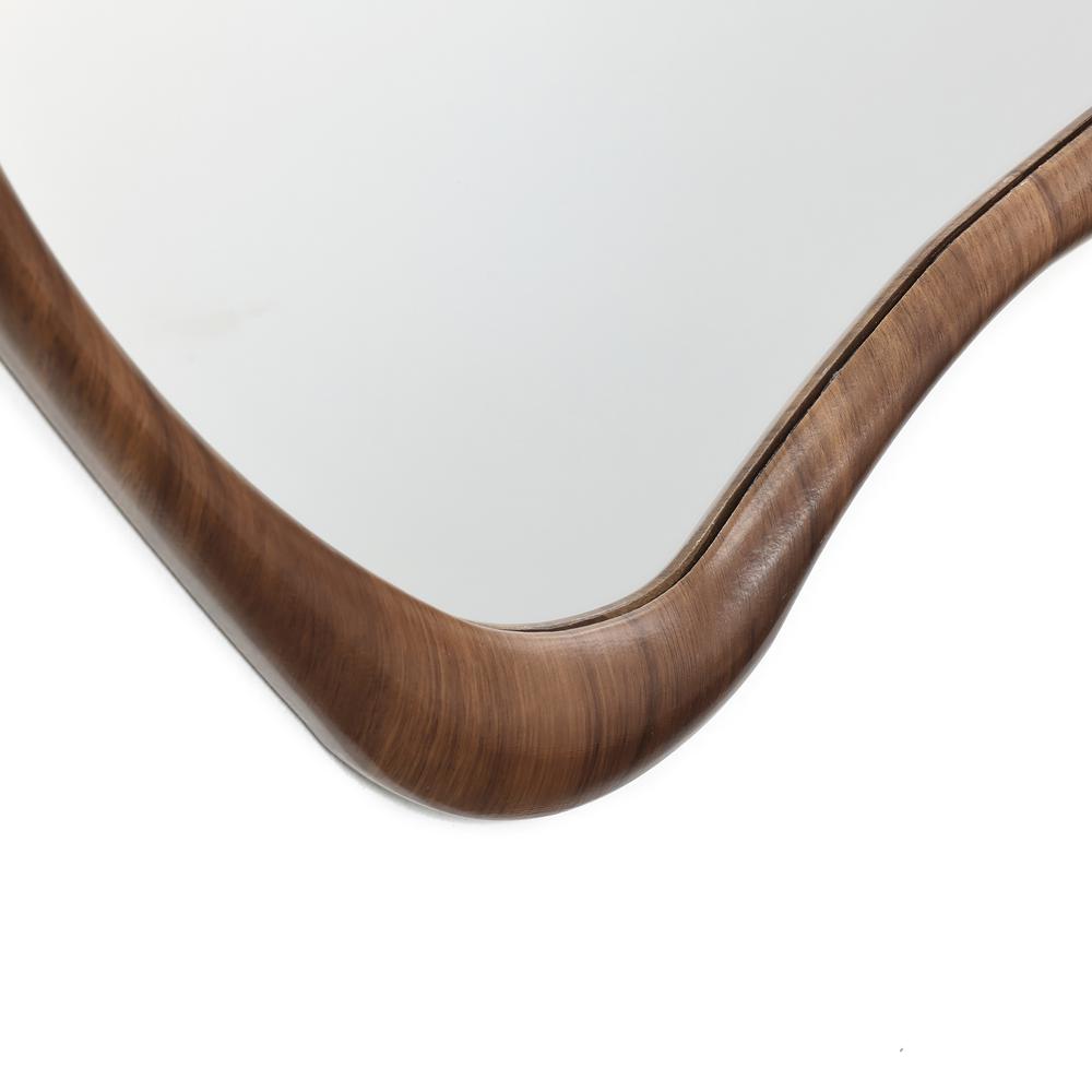 Brown Wood Frame Decorative Wall Mirror. Picture 2