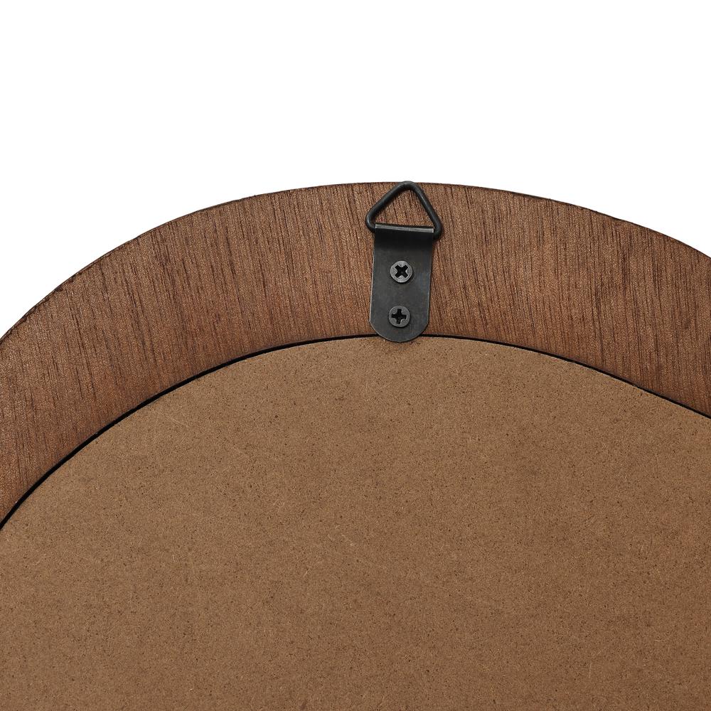 Brown Wood Frame Decorative Wall Mirror. Picture 5