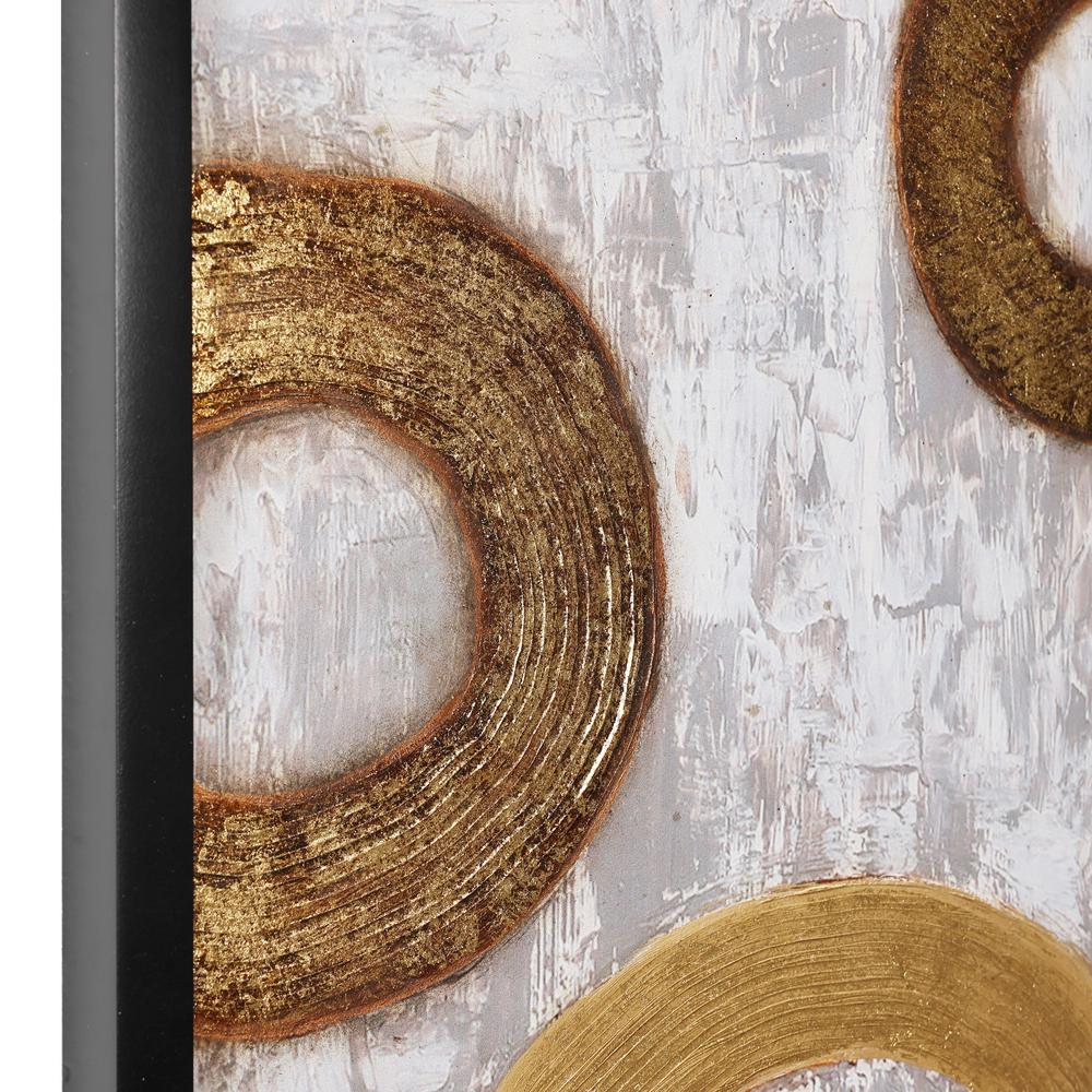 2-Piece Gold and Brown Metal with Black Rectangle Frame Wall Decor Set. Picture 5
