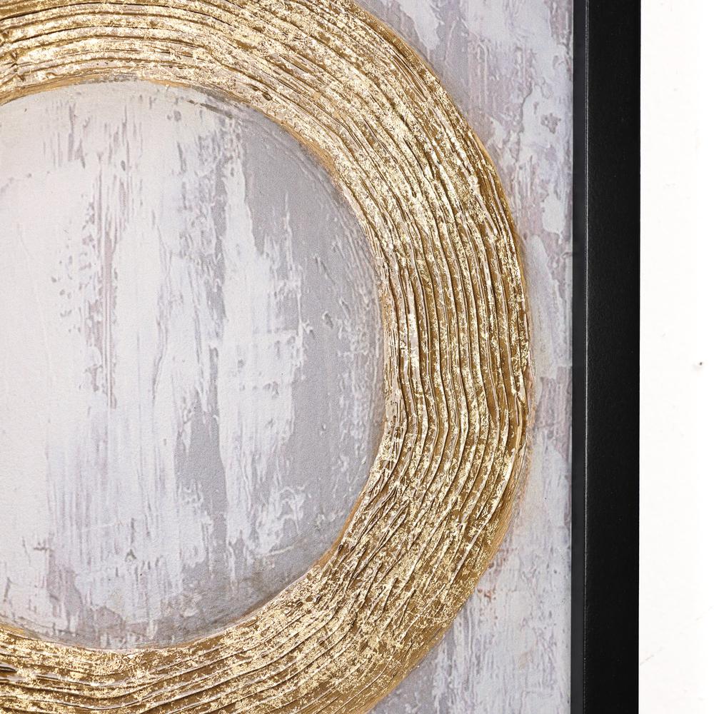 2-Piece Gold and Brown Metal with Black Rectangle Frame Wall Decor Set. Picture 7