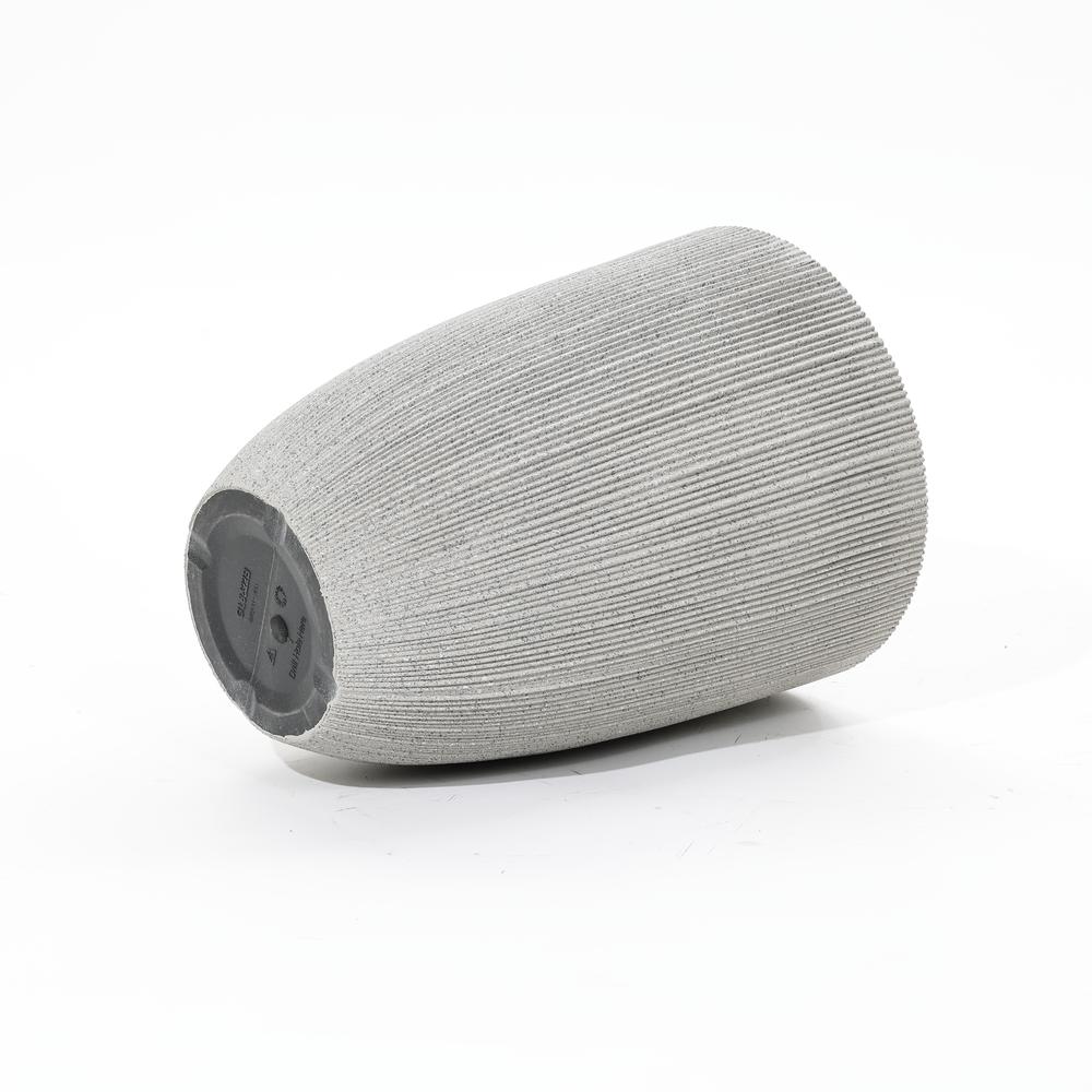 2-Piece Tall Tapered Round Plastic Planters Set, Mediterranean Gray. Picture 4