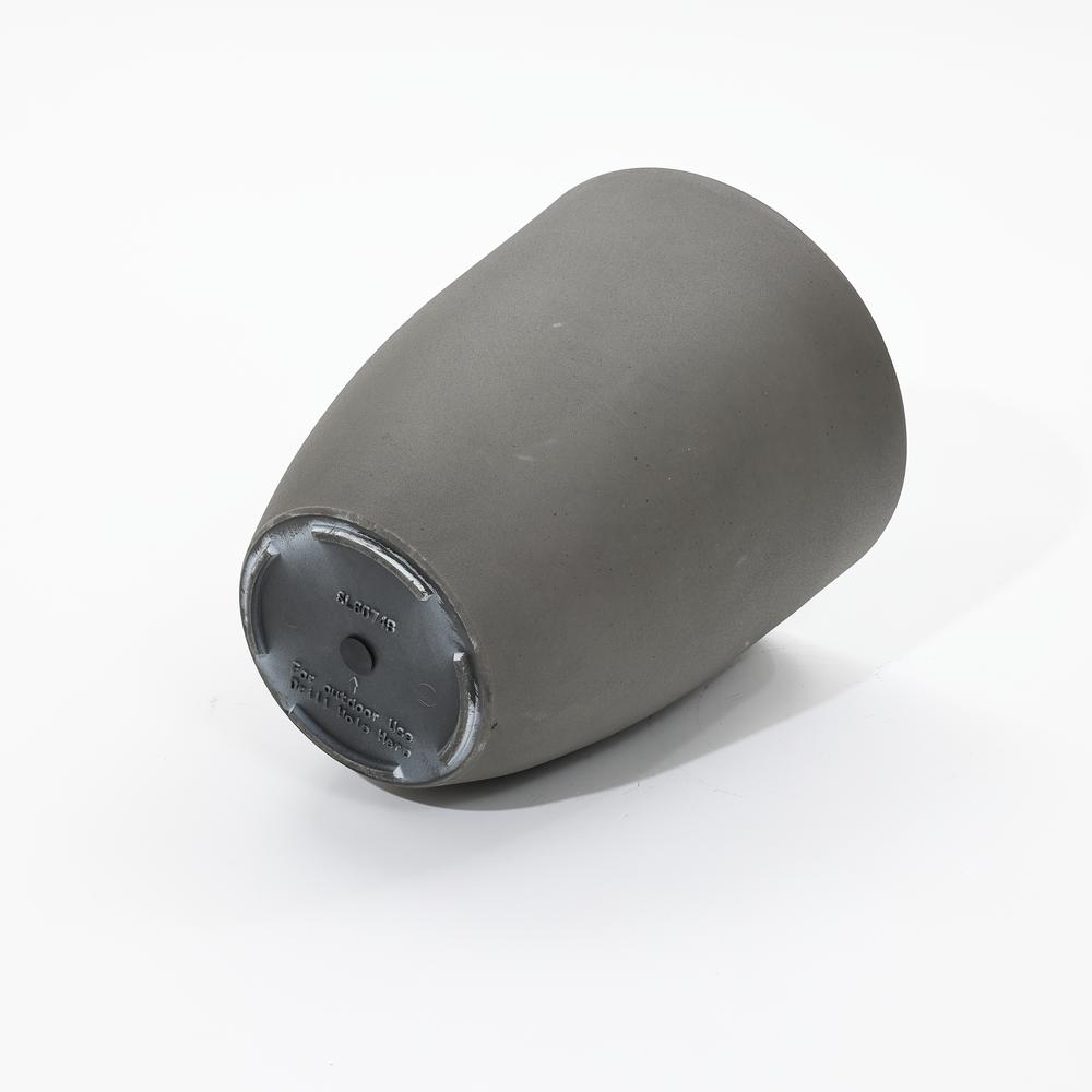 2-Piece Tall Tapered Round Plastic Planters Set, Husky Gray. Picture 5