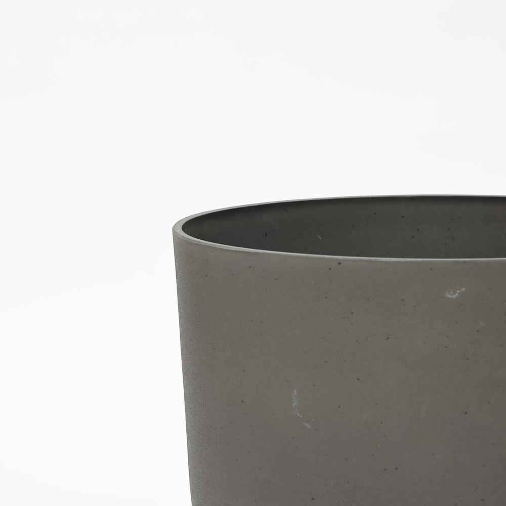 2-Piece Tall Tapered Round Plastic Planters Set, Husky Gray. Picture 2