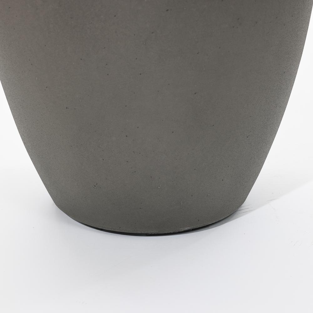 2-Piece Tall Tapered Round Plastic Planters Set, Husky Gray. Picture 4