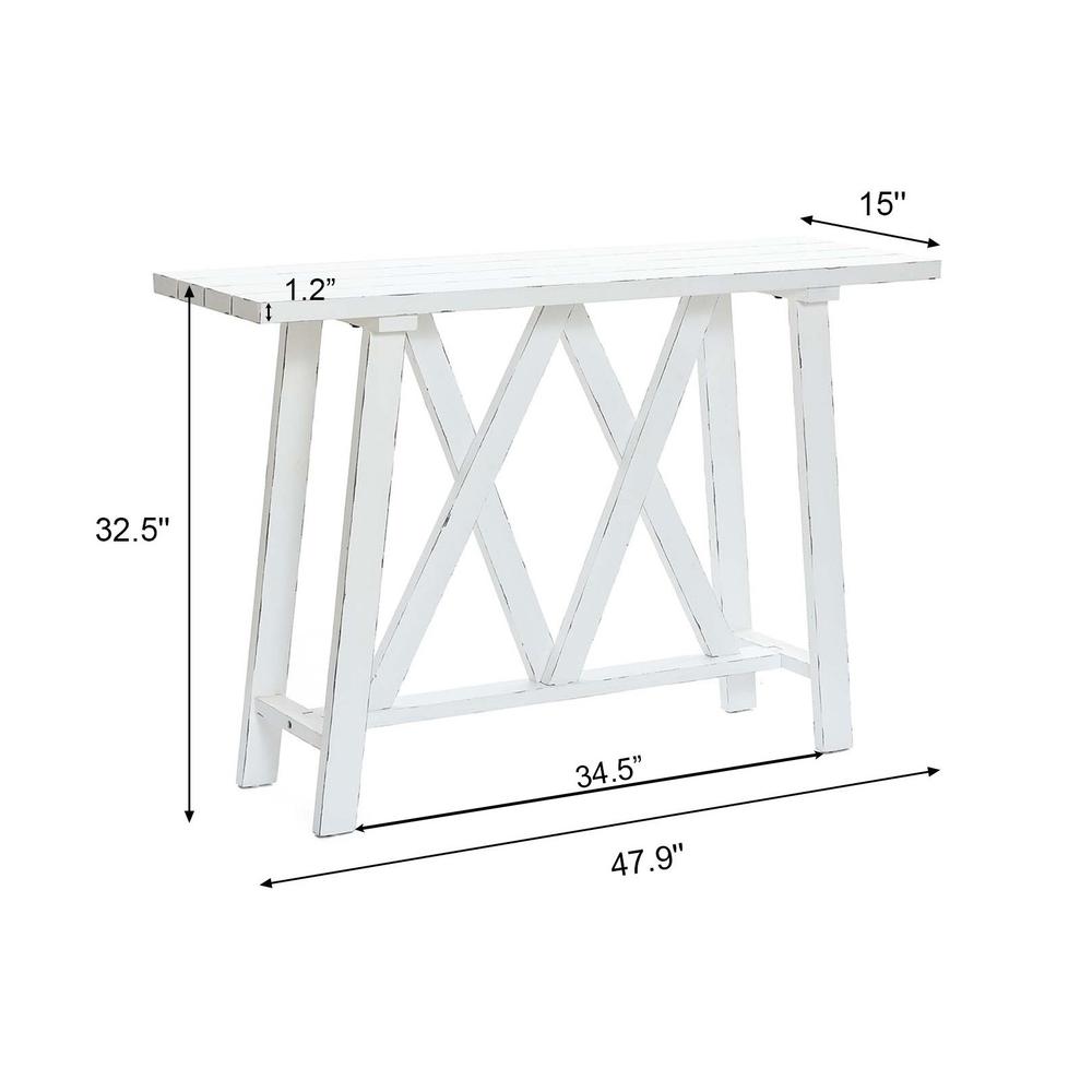 Farmhouse White 48" W Console and Entry Table. Picture 13
