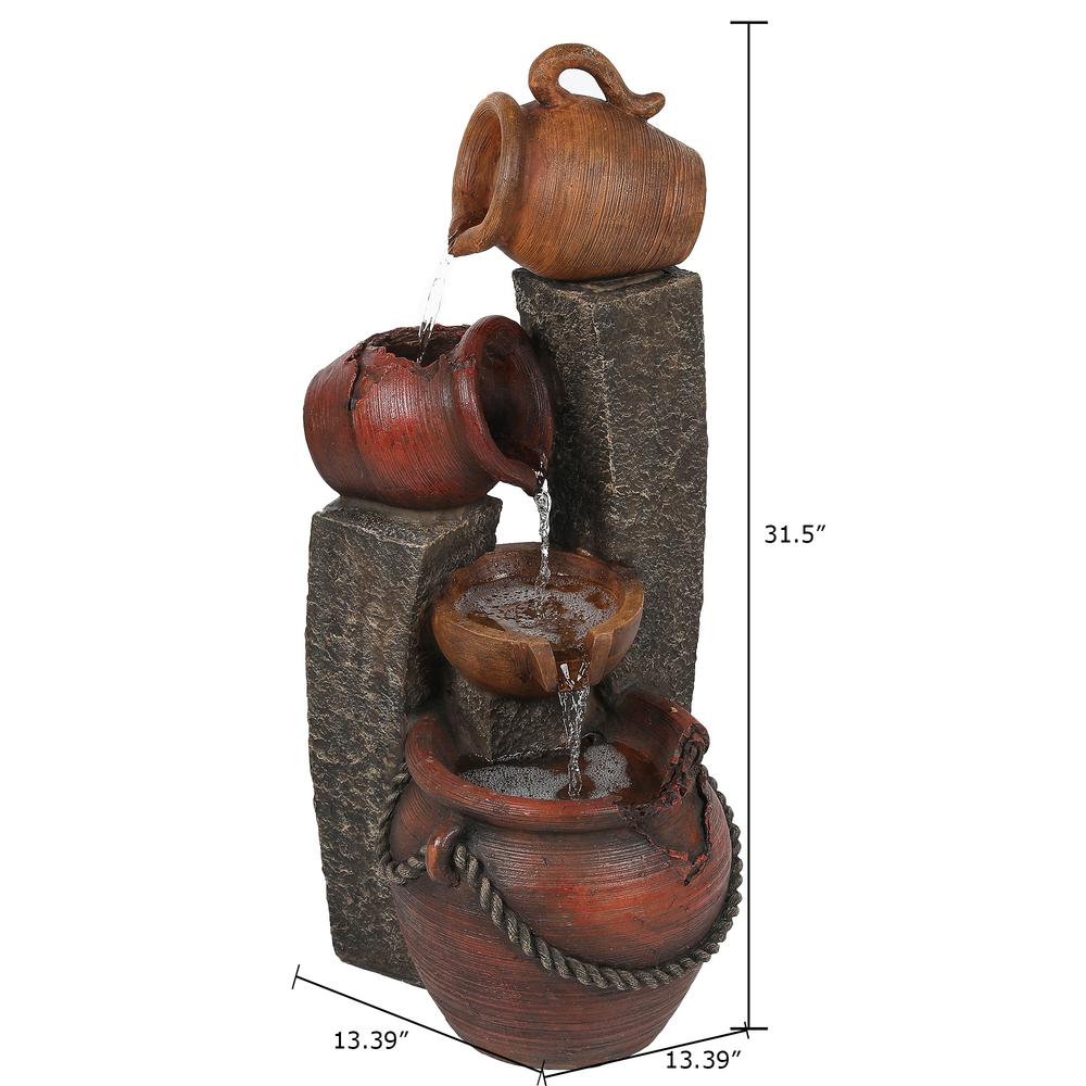 Resin Pots and Posts Outdoor Fountain. Picture 7