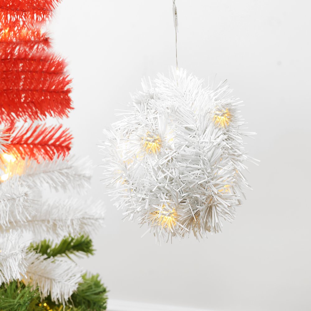 LuxenHome 5Ft Pre-Lit Artificial Tree with Santa Hat Treetop. Picture 6