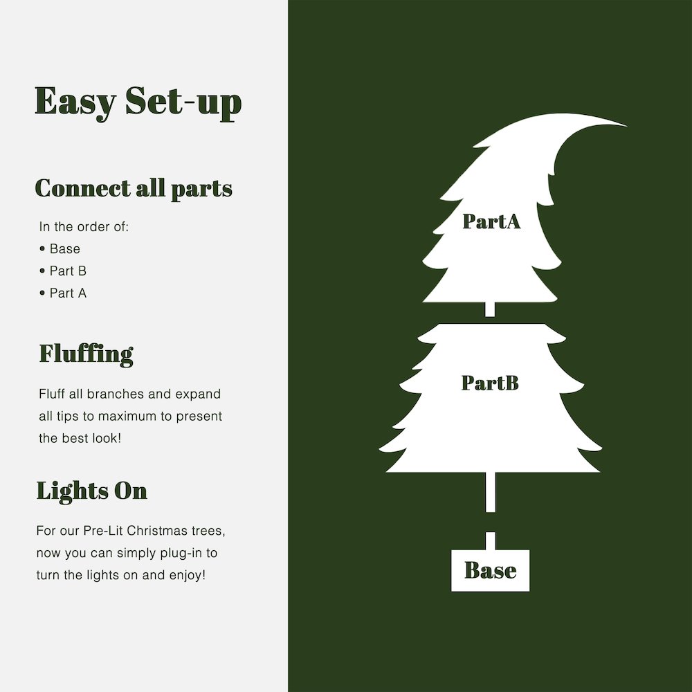 LuxenHome 5Ft Pre-Lit Artificial Tree with Santa Hat Treetop. Picture 9
