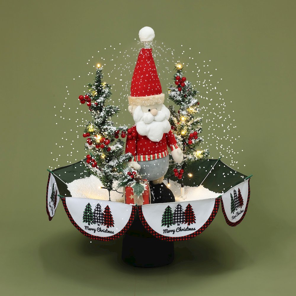Holiday 31.5" Animated Musical Snowing Christmas Trees and Santa Décor. Picture 6