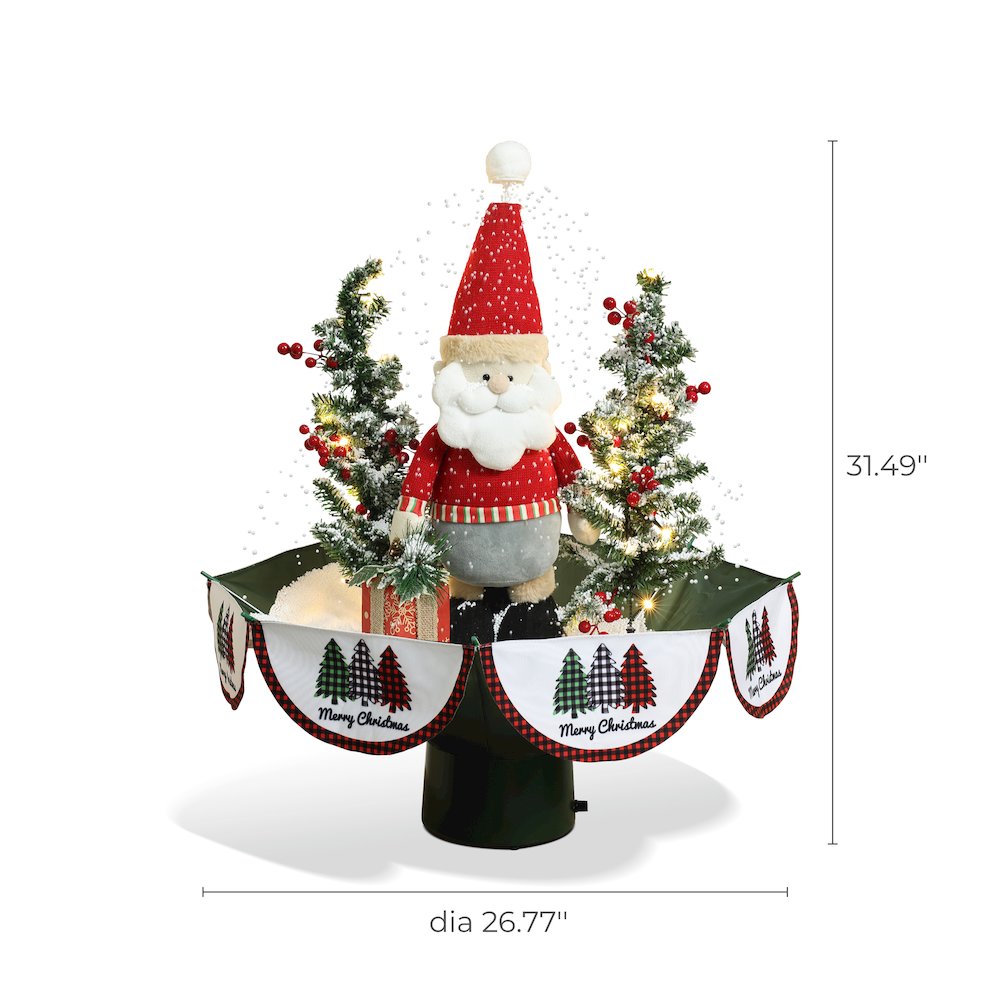 Holiday 31.5" Animated Musical Snowing Christmas Trees and Santa Décor. Picture 7