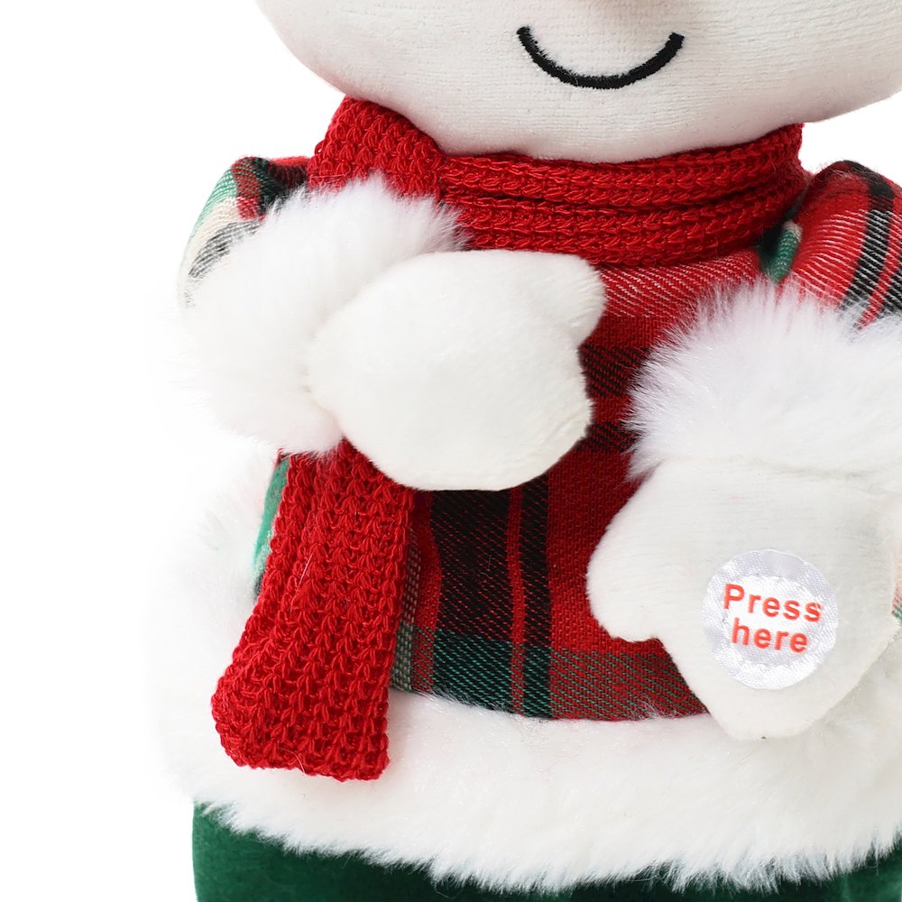 LuxenHome Animated Singing 16" Tall Snowman Holiday Decoration, Battery Operated. Picture 8