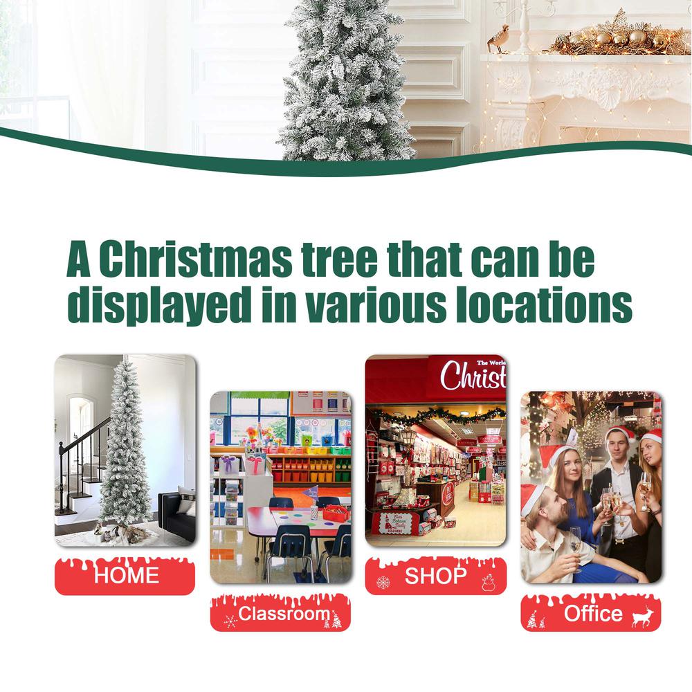 7.4Ft Pencil Slim Artificial Christmas Tree. Picture 13