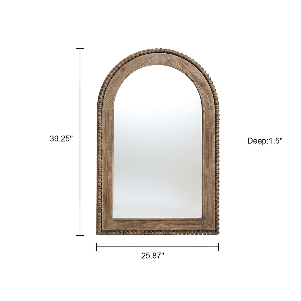 Wood Framed Arch Window Wall Mirror. Picture 10