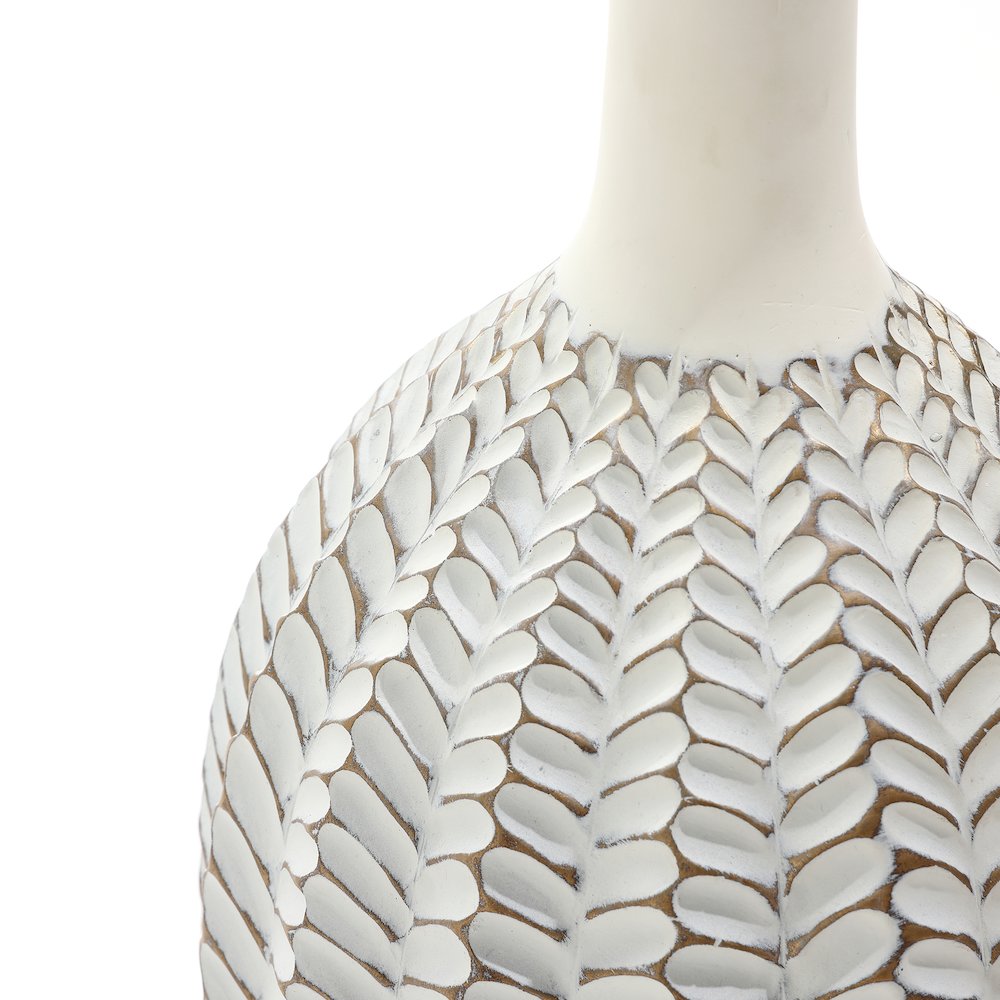 Modern Geometric Pattern Polyresin 23.5-Inch Tall Trumpet Vase. Picture 5