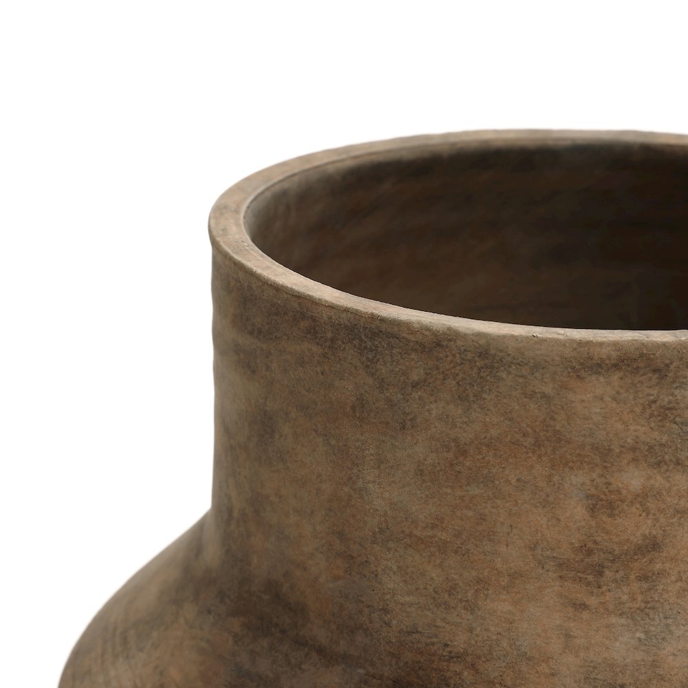 Brown Ombre Terracotta 11.4-Inch Round Vase. Picture 4