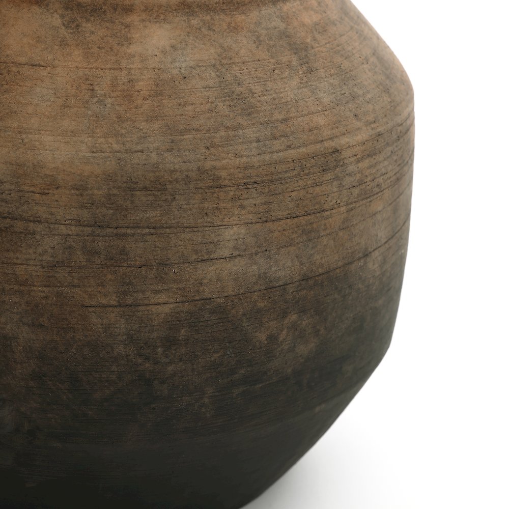 Brown Ombre Terracotta 11.4-Inch Round Vase. Picture 5