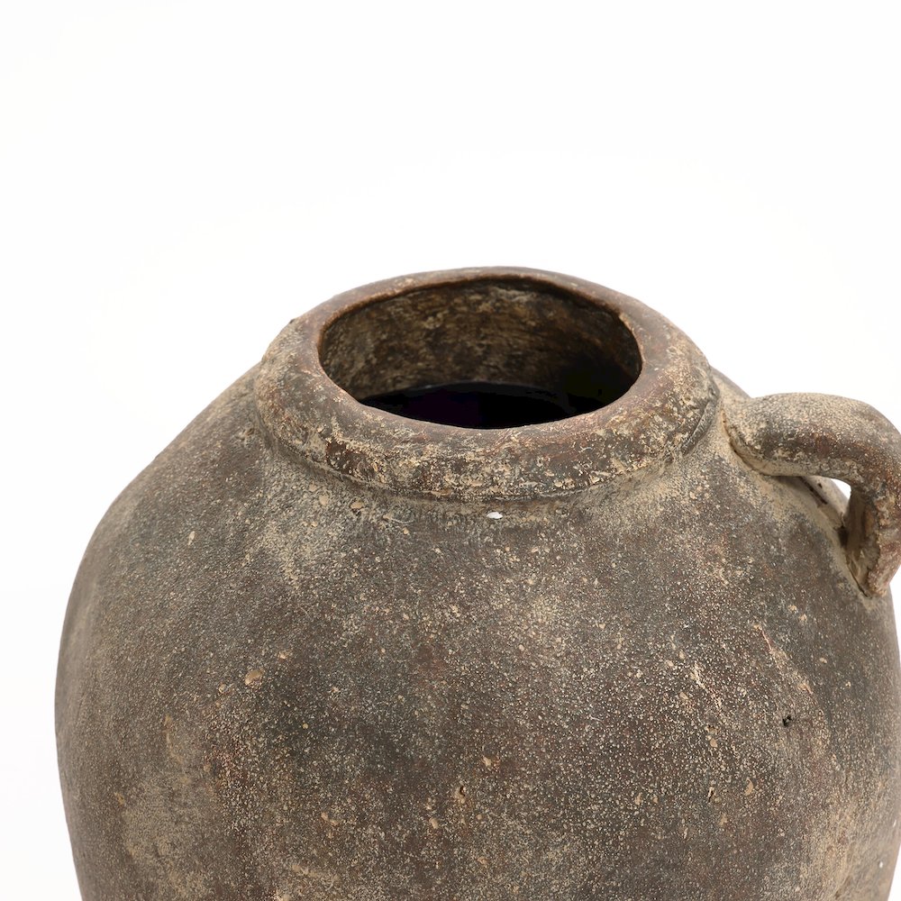 Rustic Ginger Root Brown Terracotta 11-Inch Tall Indoor and Outdoor Jug Vase. Picture 5
