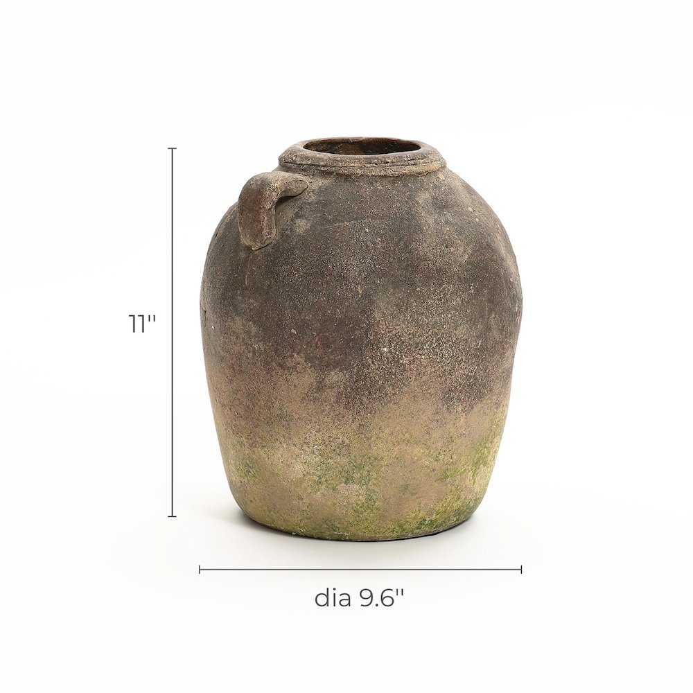 Rustic Ginger Root Brown Terracotta 11-Inch Tall Indoor and Outdoor Jug Vase. Picture 9