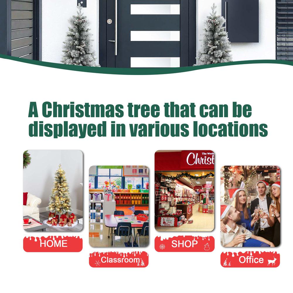 4Ft Pre-Lit Green Flocked Potted Artificial Christmas Tree. Picture 12