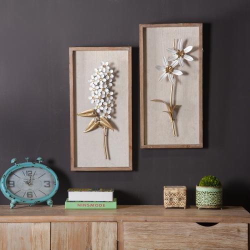 Set of 2 Flower Wall Plaque. Picture 2