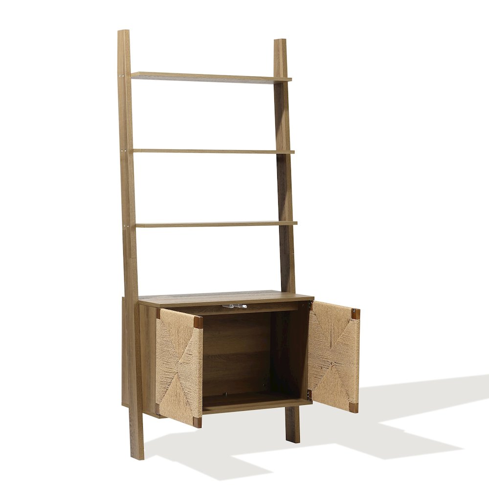 4-Shelf Etagere Bookcase with 2-Door Cabinet Storage. Picture 5