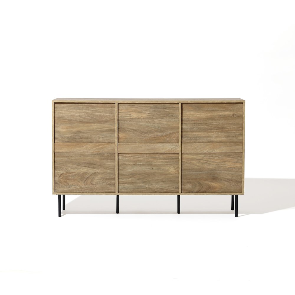 Mid-Century Modern Wave 3-Door 55.1-Inch Wide Kitchen Sideboard Cabinet. Picture 7