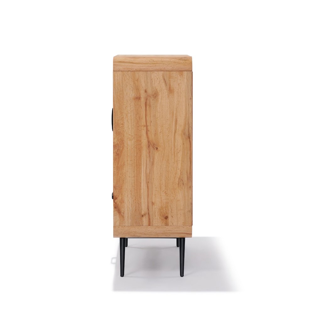2-Door 1-Drawer with Soft Close Buffet Cabinet with Black Metal Legs. Picture 5
