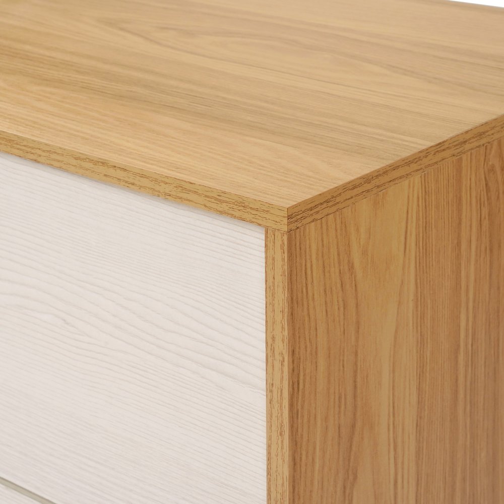 Natural and White 40.9-Inch Tall 4-Drawer Chest. Picture 8