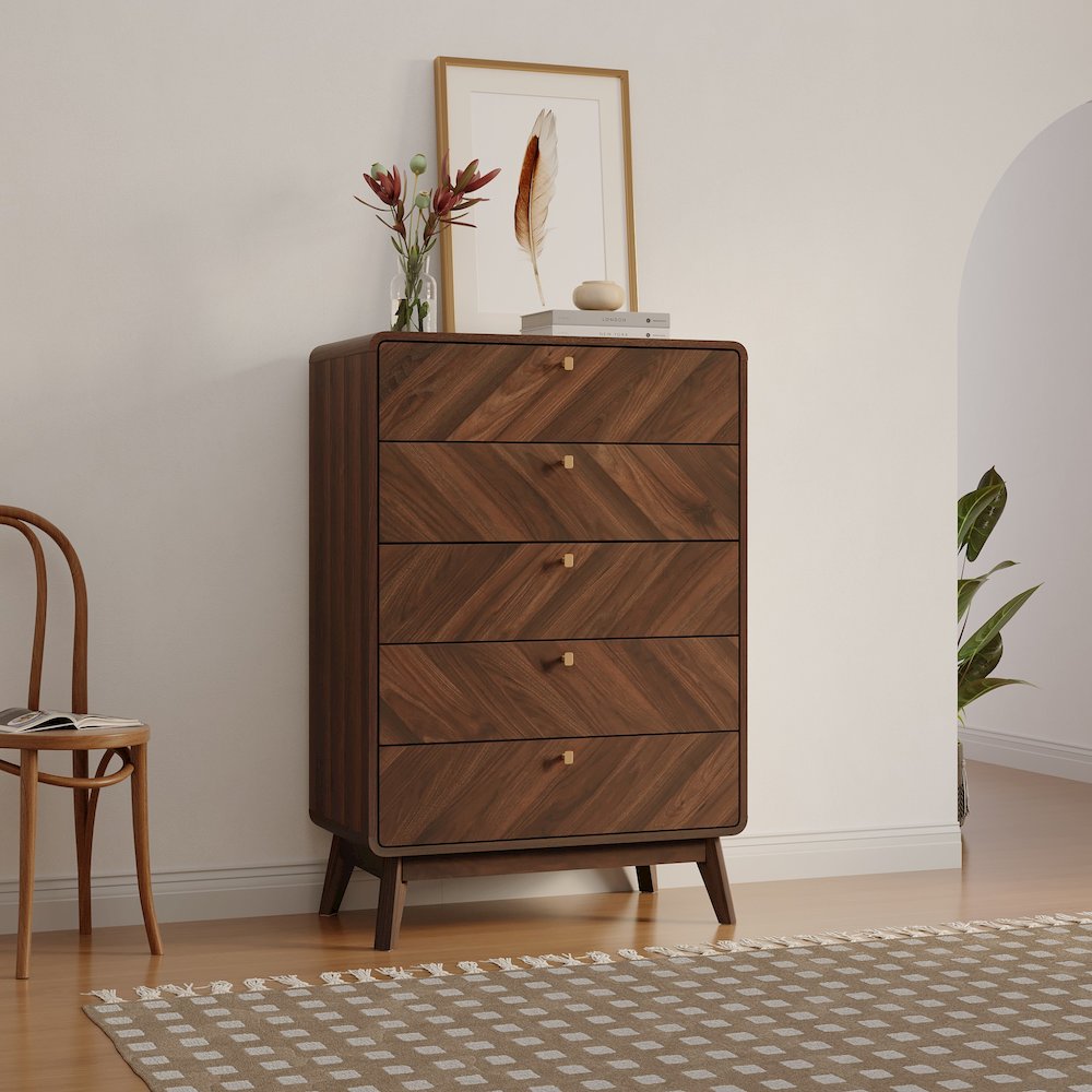Columbia Engineered Wood 47.5-Inch Tall 5-Drawer Bachelor Chest. Picture 2