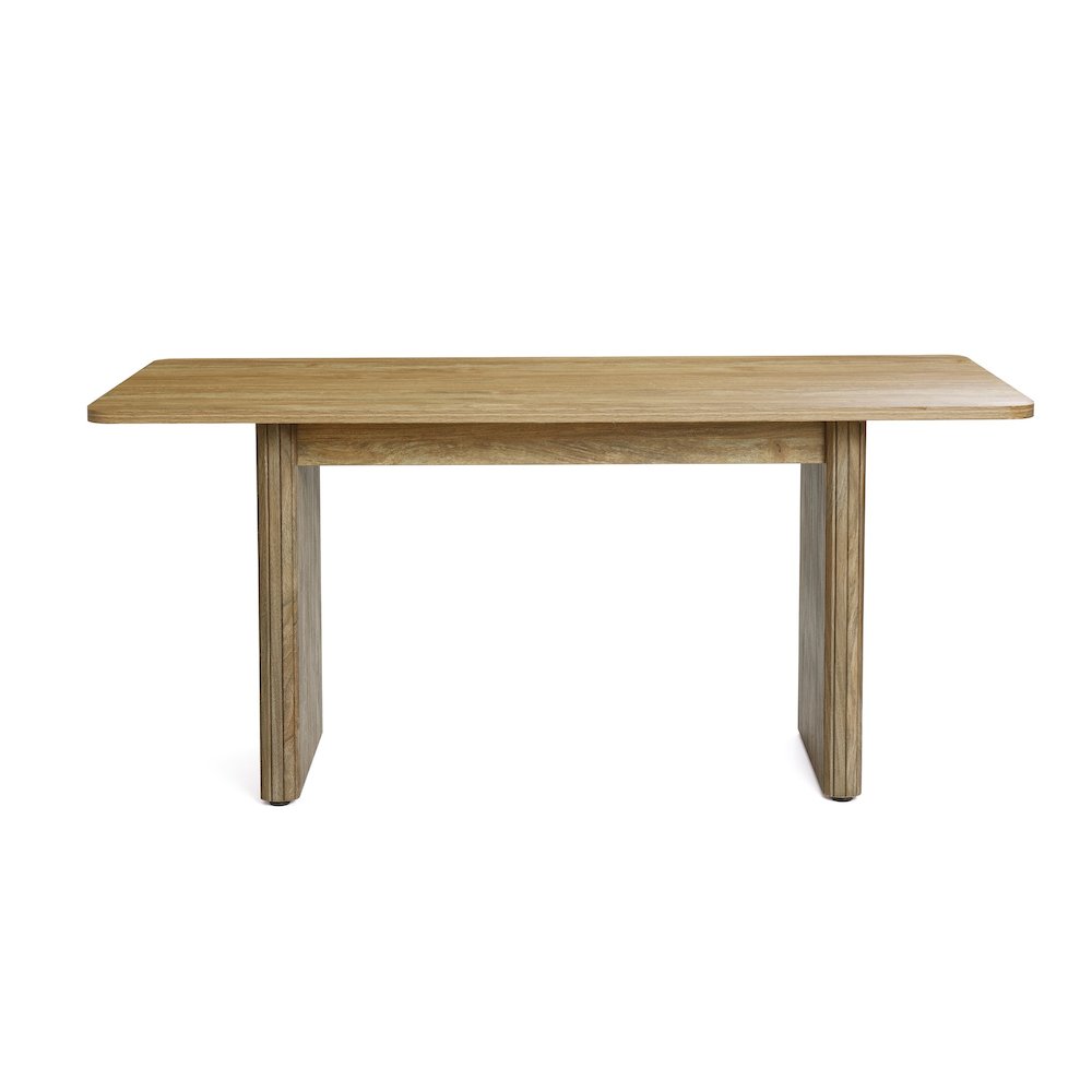 Natural Wood Finish 6-Person 63-Inch Wide Rectangle Dining Table. Picture 1
