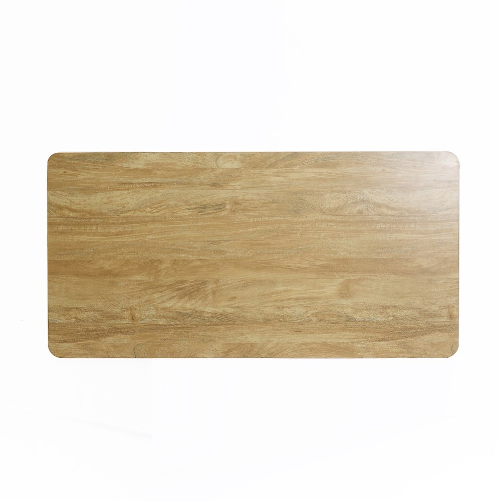 Natural Wood Finish 6-Person 63-Inch Wide Rectangle Dining Table. Picture 6