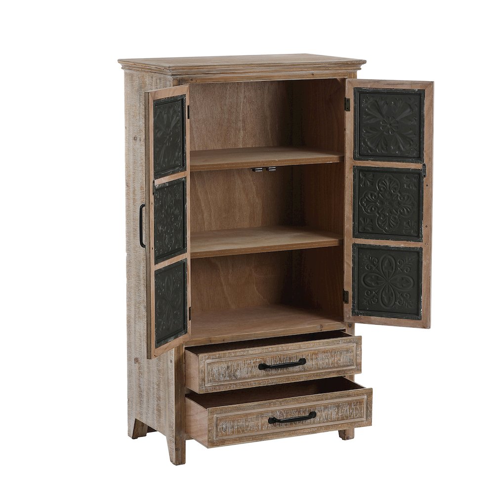 Wood and Metal Wardrobe Storage Cabinet. Picture 7