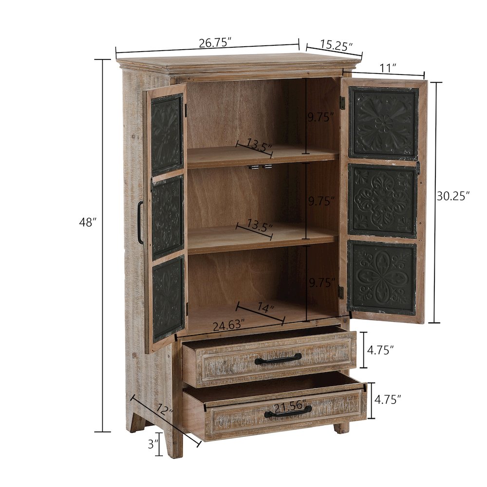 Wood and Metal Wardrobe Storage Cabinet. Picture 11