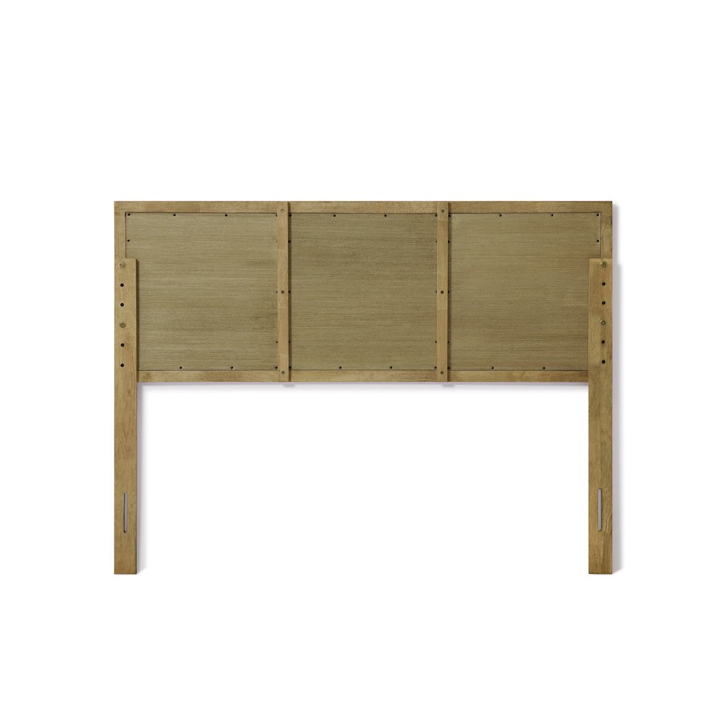 Natural Finish Rubberwood with Rattan Panels Headboard, Queen. Picture 12