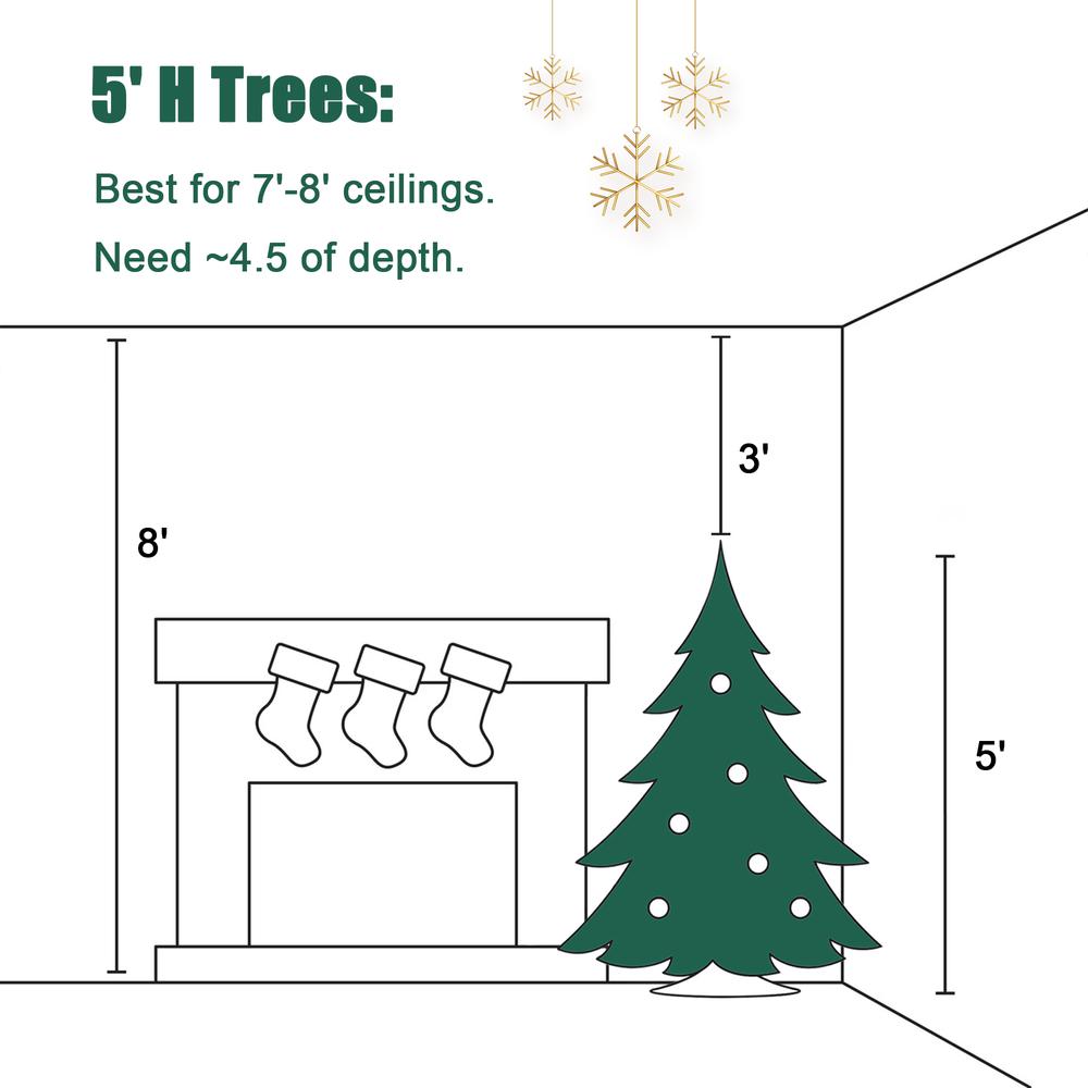 5Ft Pre-Lit Full Artificial Flocked Christmas Tree. Picture 15