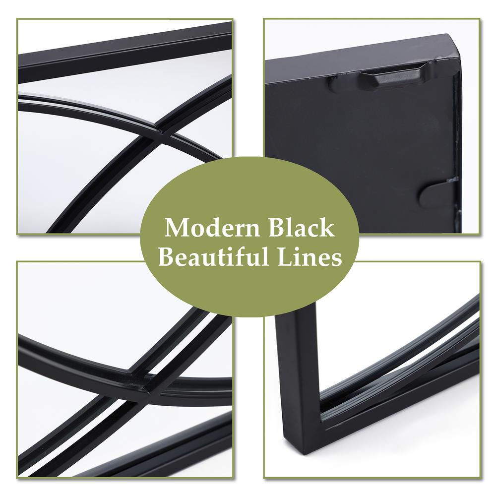 3-Piece Black Metal Rectangular Wall Mirror Set. Picture 12
