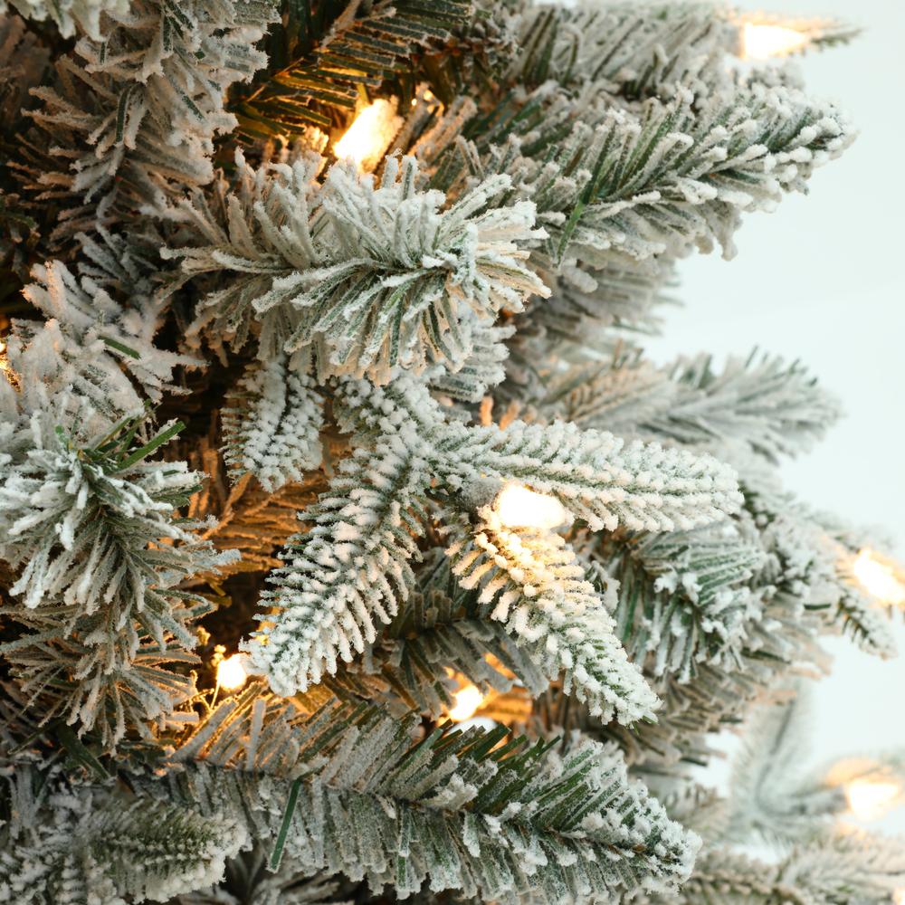 5Ft Pre-Lit Full Artificial Flocked Christmas Tree. Picture 7