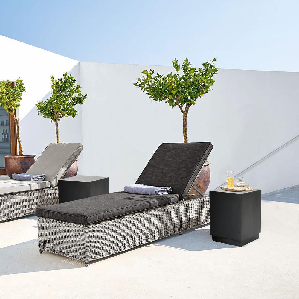 Gray Cement Square Indoor Outdoor Side and End Table. Picture 8