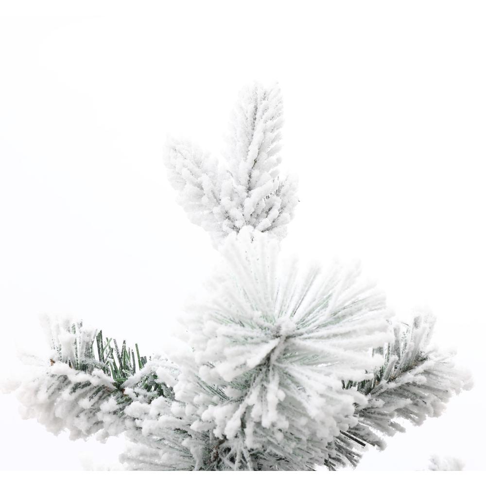 6Ft Artificial Flocked Full Pine Christmas Tree with Pine Cones. Picture 6