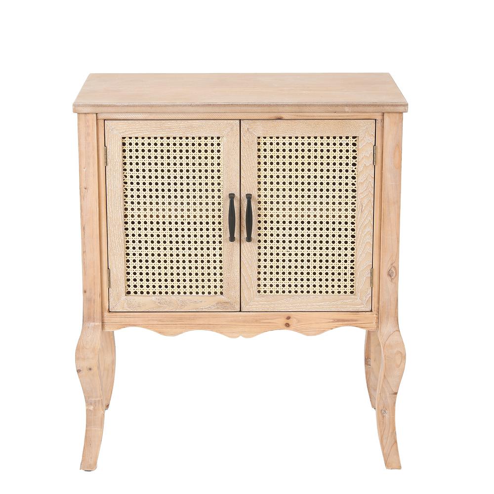 Natural Wood Finish Accent Cabinet. Picture 1